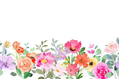 suluboya çiçekler tasarım için çerçeve vektörü.