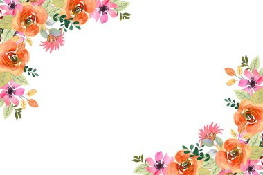 suluboya çiçekler tasarım için çerçeve vektörü.