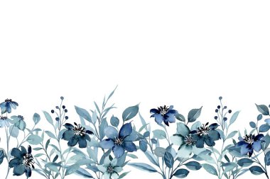 suluboya çiçekler tasarım için çerçeve vektörü.