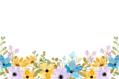 suluboya çiçekler tasarım için çerçeve vektörü.