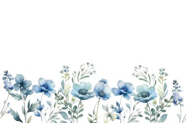 suluboya çiçekler tasarım için çerçeve vektörü.