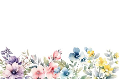 suluboya çiçekler tasarım için çerçeve vektörü.