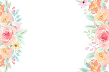 suluboya çiçekler tasarım için çerçeve vektörü.