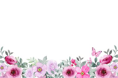 suluboya çiçekler tasarım için çerçeve vektörü.