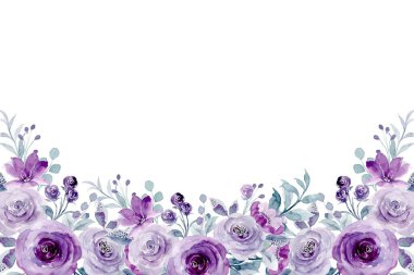 suluboya çiçekler tasarım için çerçeve vektörü.