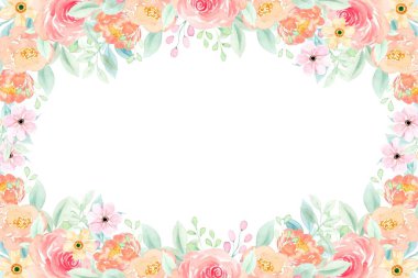 suluboya çiçekler tasarım için çerçeve vektörü.