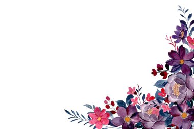 suluboya çiçek çerçevesi, tasarım için arkaplan, pastel renkler