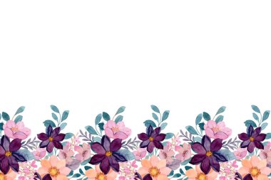 watercolor flowers frame, background for design, pastel colors clipart