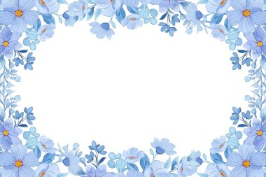 suluboya çiçek çerçevesi, tasarım için arkaplan,