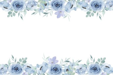 suluboya çiçek çerçevesi, tasarım için arkaplan,