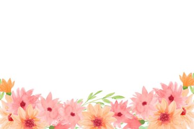 Tasarım için suluboya çiçekler arka plan vektörü.