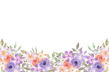 Tasarım için suluboya çiçekler arka plan vektörü.