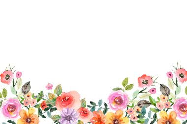 Tasarım için suluboya çiçekler arka plan vektörü.