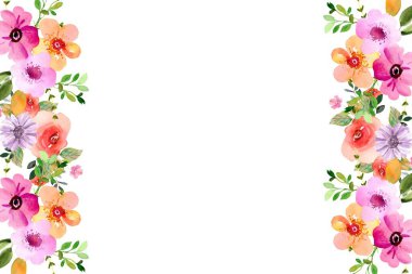 Tasarım için suluboya çiçekler arka plan vektörü.