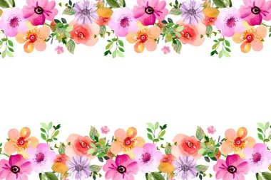 Tasarım için suluboya çiçekler arka plan vektörü.