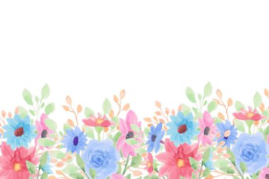 Tasarım için suluboya çiçekler arka plan vektörü.