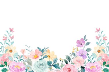 Düğün, doğum günü, kart, arkaplan, davetiye, duvar kağıdı, çıkartma, dekorasyon vesaire için renkli suluboya çerçevesi.