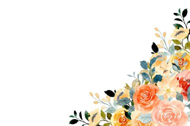 suluboya çiçekler tasarım için çerçeve vektörü.