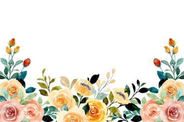 suluboya çiçekler tasarım için çerçeve vektörü.