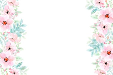 suluboya çiçek çerçevesi, tasarım için arkaplan,