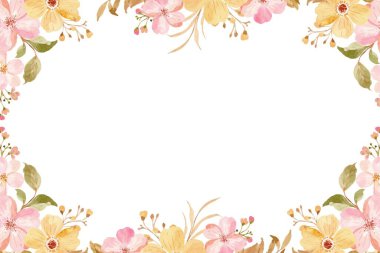 suluboya çiçek çerçevesi, tasarım için arkaplan,