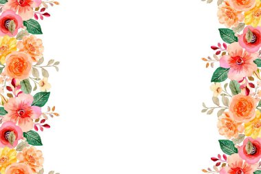 suluboya çiçek çerçevesi, tasarım için arkaplan,