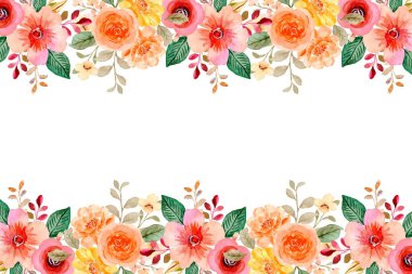 suluboya çiçek çerçevesi, tasarım için arkaplan,