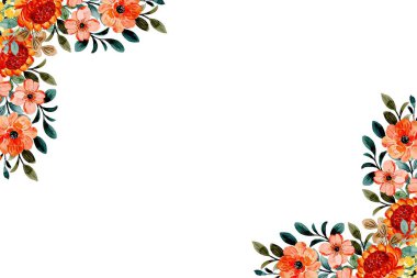 suluboya çiçek çerçevesi, tasarım için arkaplan,
