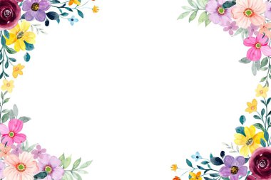 suluboya çiçek çerçevesi, tasarım için arkaplan,