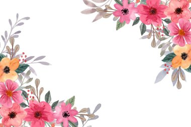 Tasarım için suluboya çiçekler arka plan vektörü