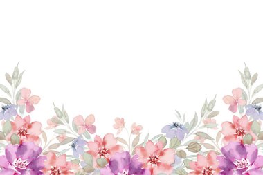 Tasarım için suluboya çiçekler arka plan vektörü