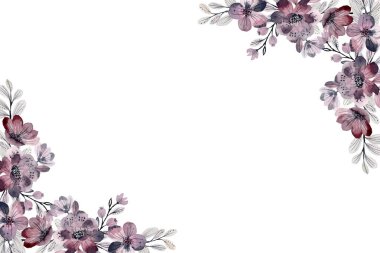 Tasarım için suluboya çiçekler arka plan vektörü