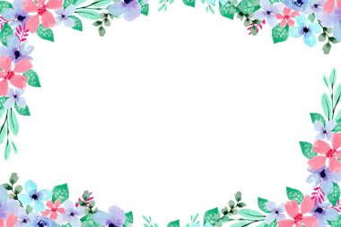 Tasarım için suluboya çiçekler arka plan vektörü