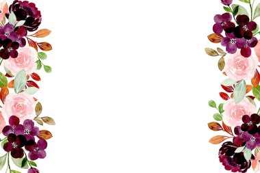 Düğün, doğum günü, kart, arkaplan, davetiye, duvar kağıdı, çıkartma, dekorasyon için suluboya çerçeve.