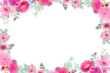 Düğün, doğum günü, kart, arkaplan, davetiye, duvar kağıdı, çıkartma, dekorasyon için suluboya çerçeve.