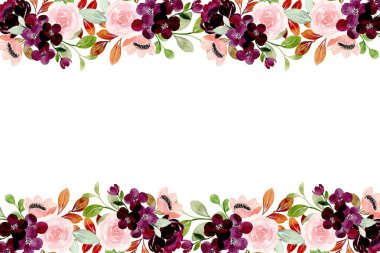 Düğün, doğum günü, kart, arkaplan, davetiye, duvar kağıdı, çıkartma, dekorasyon için suluboya çerçeve.