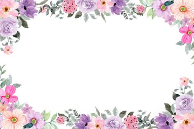 suluboya çiçek çerçevesi, tasarım için arkaplan,