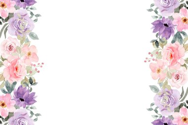 suluboya çiçek çerçevesi, tasarım için arkaplan,