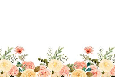 suluboya çiçek çerçevesi arkaplanı.