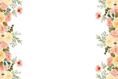 suluboya çiçek çerçevesi arkaplanı.