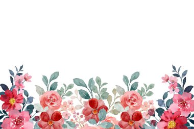 suluboya çiçek çerçevesi arkaplanı.