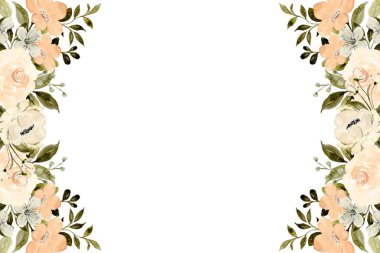 suluboya çiçek çerçevesi arkaplanı.