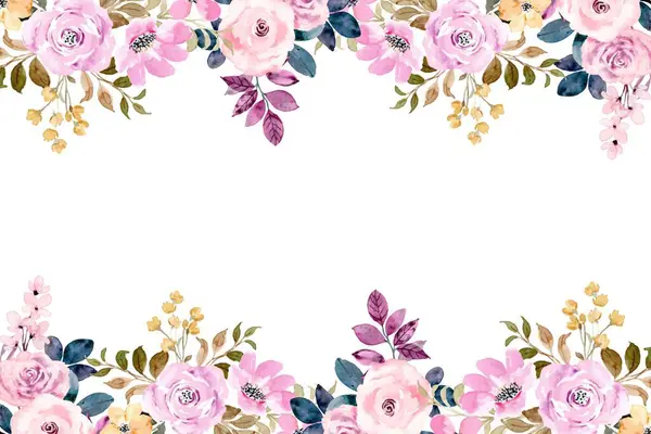 suluboya çiçek çerçevesi arkaplanı.