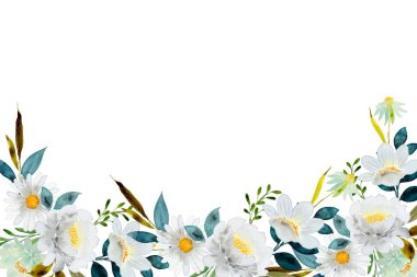 suluboya çiçekler tasarım için çerçeve. Çiçek sınır çerçevesi şablonu.