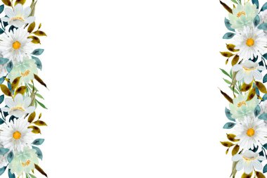 suluboya çiçekler tasarım için çerçeve. Çiçek sınır çerçevesi şablonu.