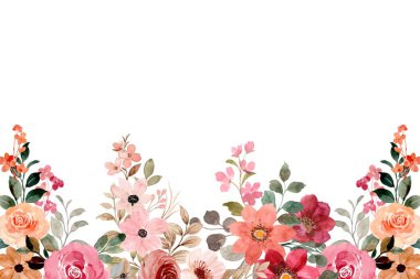 Tasarım için suluboya çiçekler arka plan vektörü.