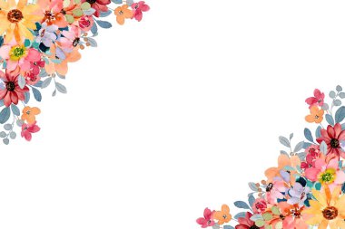 Tasarım için suluboya çiçekler arka plan vektörü. 