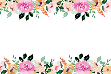 Tasarım için suluboya çiçekler arka plan vektörü