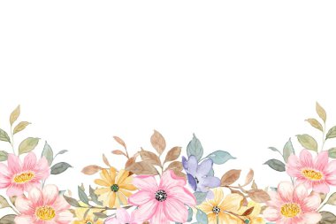 Çiçek sınır çerçevesi şablonu