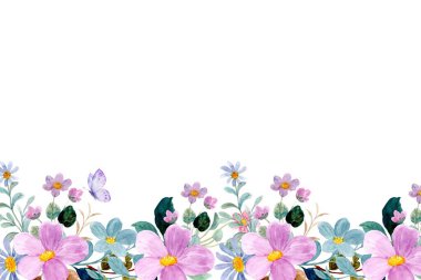 Çiçek sınır çerçevesi şablonu